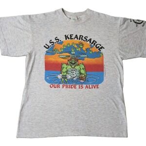 Vintage 1995 U.S.S Kearsarge T-Shirt Men's Size M LHD3 Flame Cool Graphic